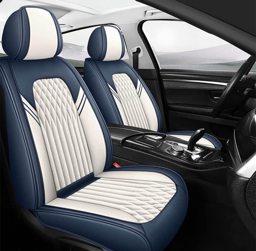 Blue white car - white, seat