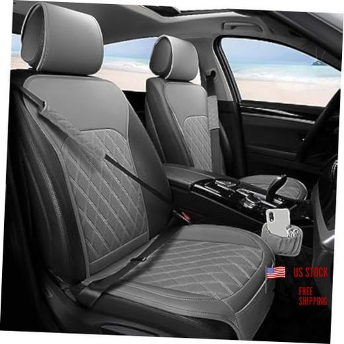 Grey leather seat covers with - leather,