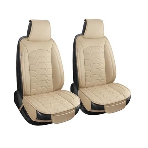 Beige leather seat covers - leather,